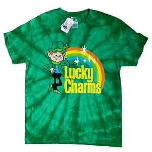 Lucky Charms T Shirt Tie Dye Green Rainbow NEW Size Medium St Patrick’s Day